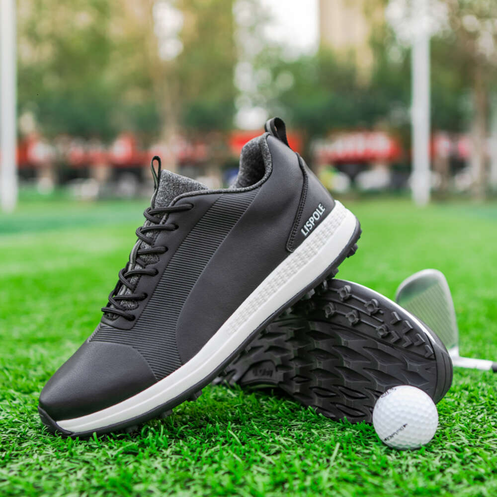 Custom Wholesale Non-slip Studless Trainers Rotating Buckles Outdoor Men Golf Shoes