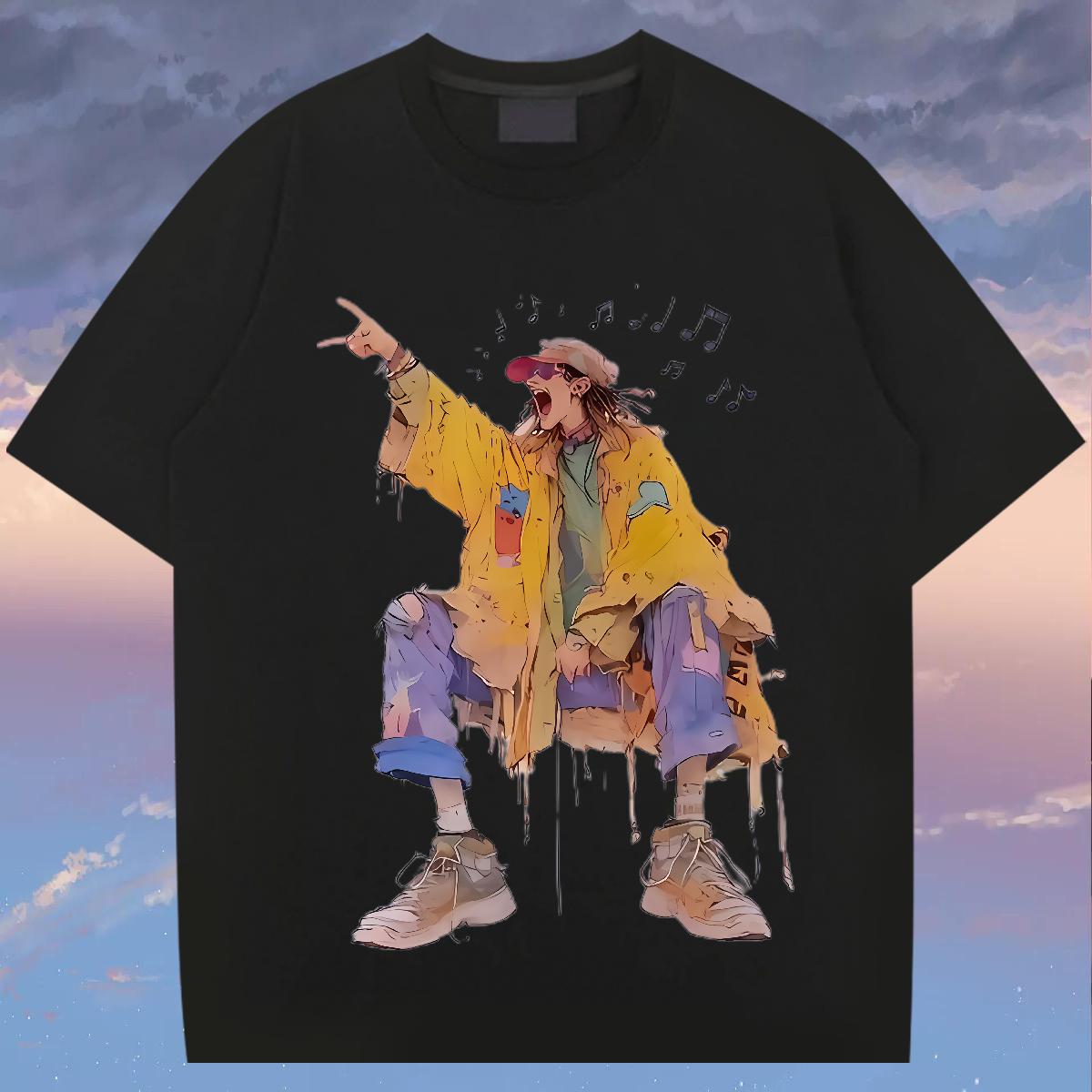 Fashion Design Men T Shirts Cartoon Printing S-3XL Mens Tshirts Sport Breathable Short Sleeve High Quality Tee Shirt