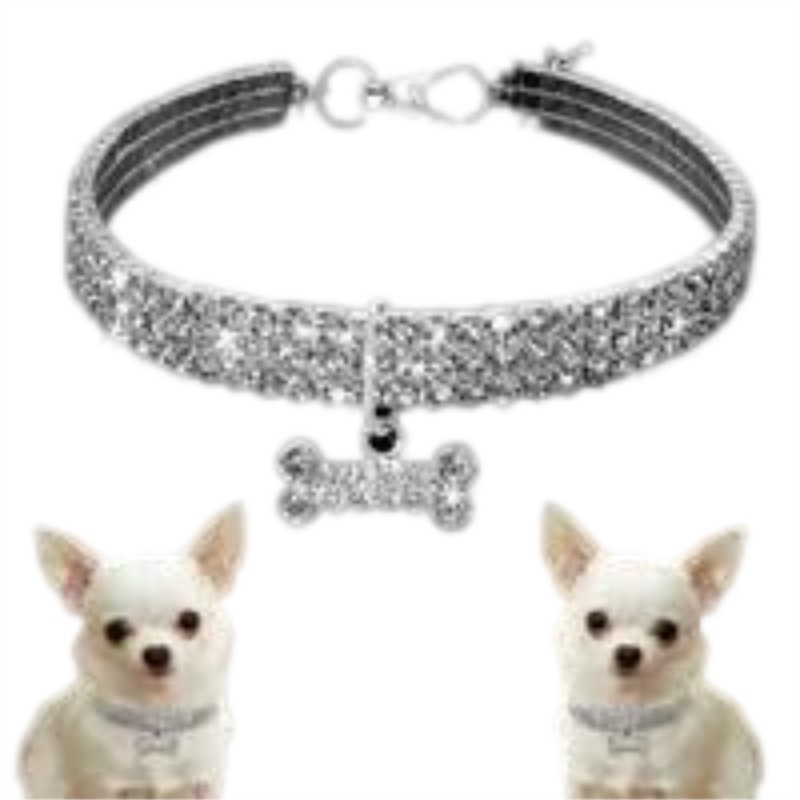 Neck Jeweled Bling Rhinestone Dog Collars Crystal Dia Collar Size S/M/L Pet Supplies