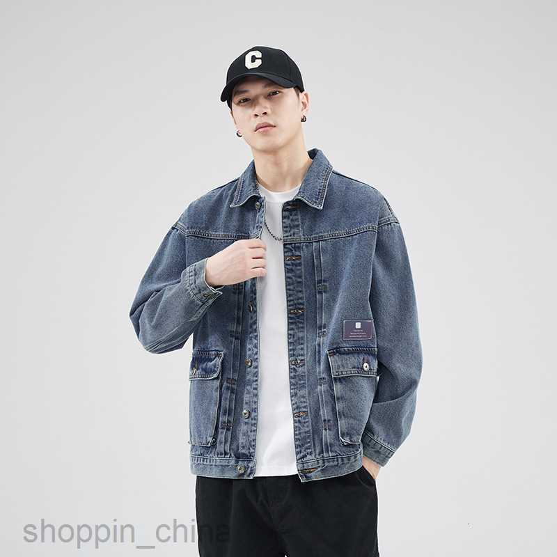 Men's Jackets Coats Men's denim jacket new spring and autumn season handsome washed oversized work jacket upper garment
