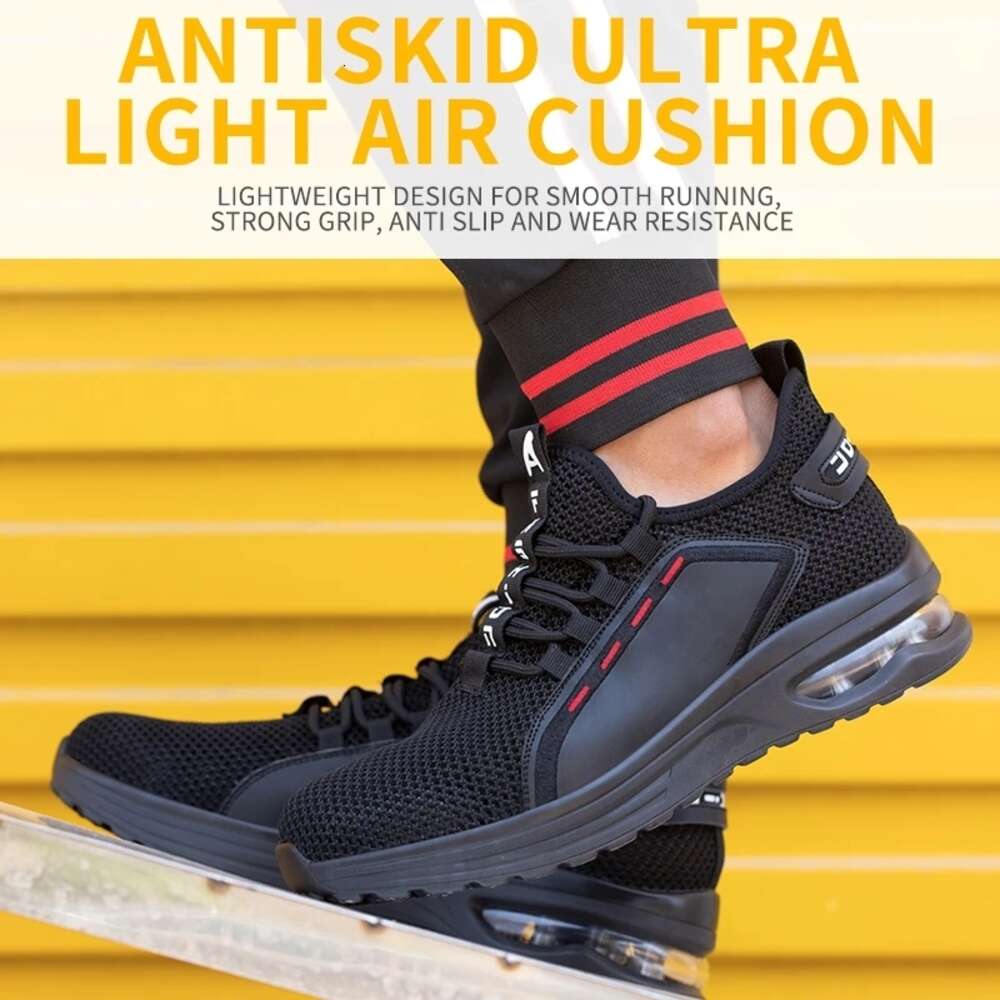 Hollow Breathable Steel Toe Boots Lightweight Anti-slippery Safety Work Shoes