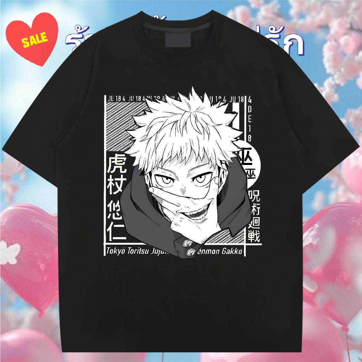 New Arrival Mens T Shirts White Plus Size Anime Printing Street Men Tees Cotton Breathable Cool