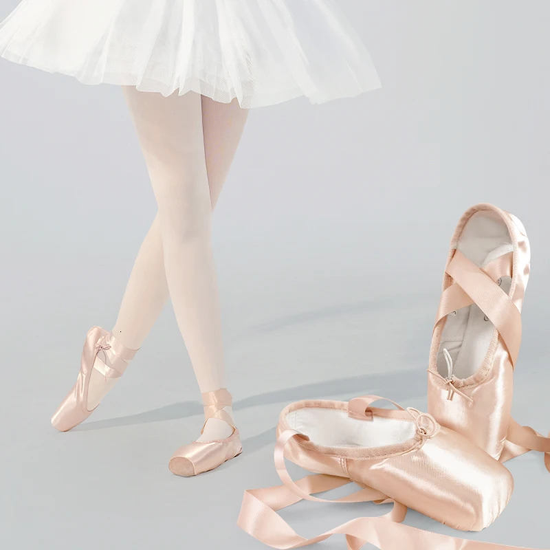 Ballet Corner Shoes Professional Girl Ballet Dancer Womens Satin Ballet Flat Shoes Dance Shoes Laces Ribbon Slippers 240611