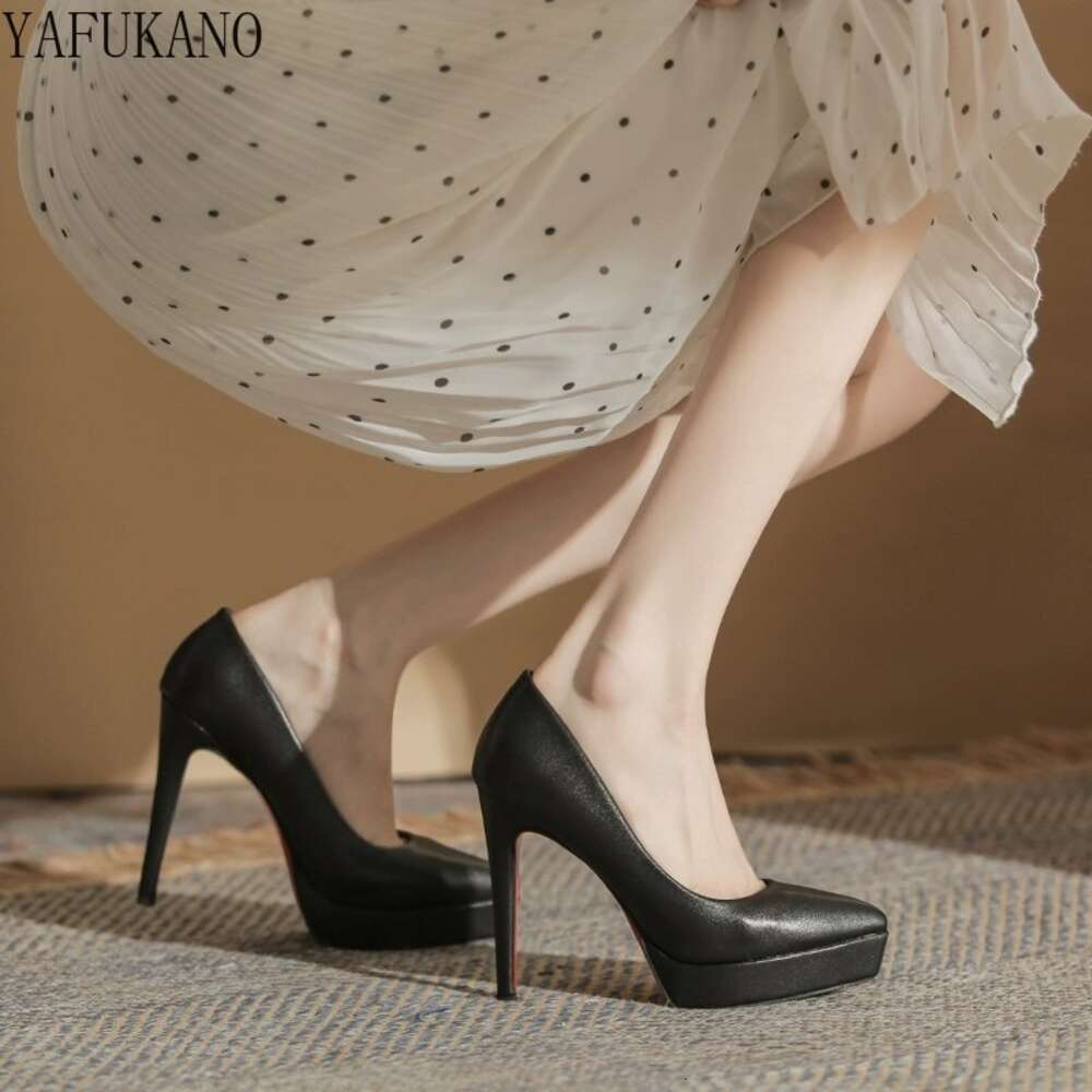 Sexy Matte Pointed Toe Platform Super High Heels Female Stiletto Pumps 12Cm Party Prom Small Size Single Shoes 32 33