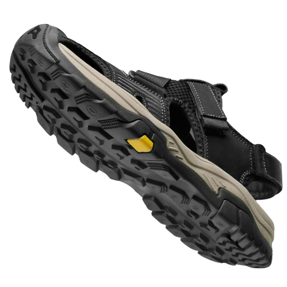 New model Leather Material men's sandals rubber safety toe protector working shoes summer hot sale