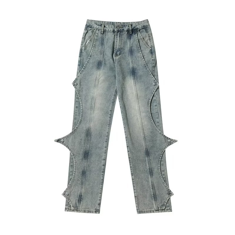 Men's Stretch Loose Fit Jeans Men's Washed Denim Pants Streetwear Blue Vintage Hip Hop Jeans Men Baggy Pants Women