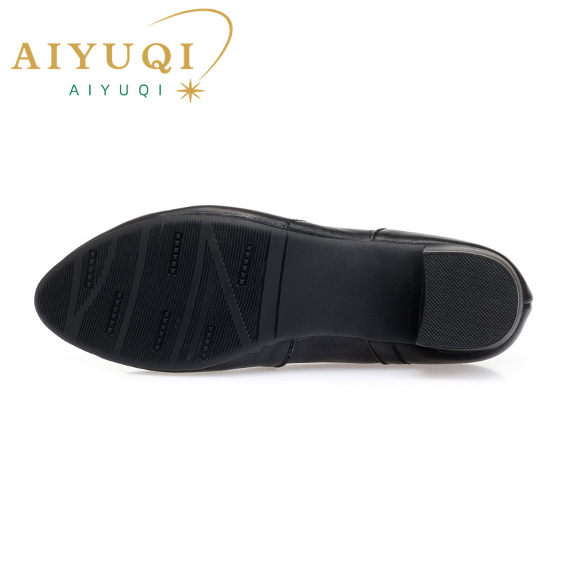 Ladies AIYUQI New Footwear 2024 Autumn New Genuine Leather Women Lady Formal Wear Female Office Shoes 2e2e