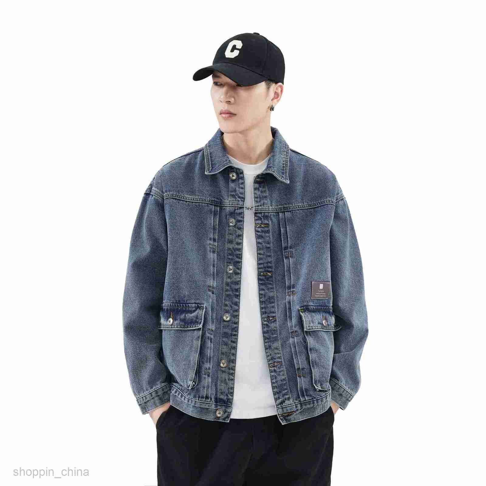 Men's Jackets Coats Men's denim jacket new spring and autumn season handsome washed oversized work jacket upper garment