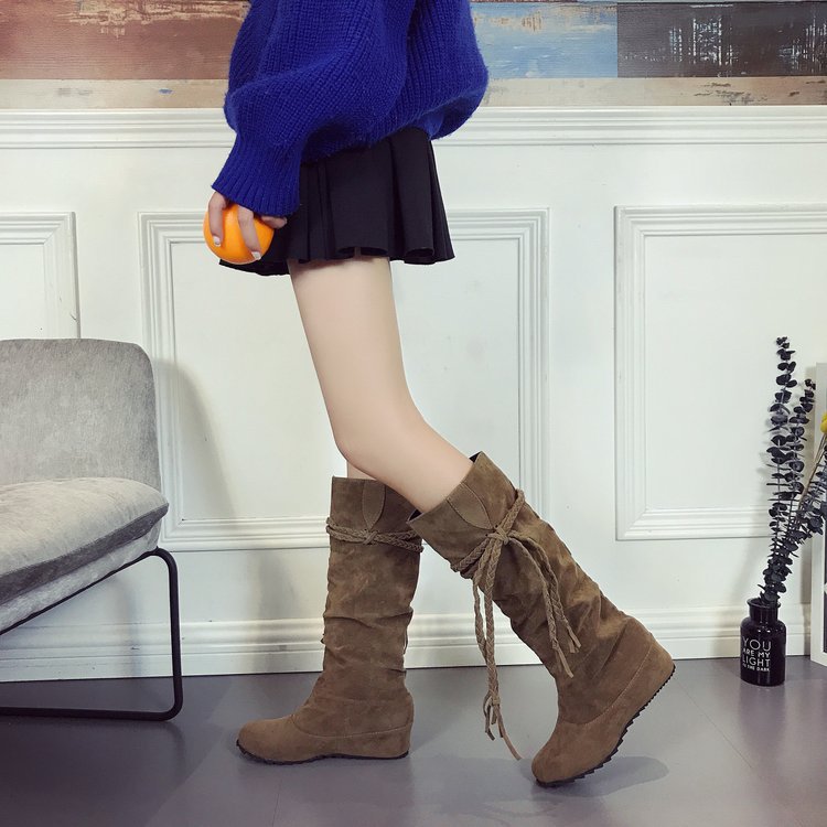Zapatos Mujer Woman Spring Winter Women Boot Trend Suede Casual Tassels Boot Female Knee-length Women Boot Large43 Botas Mujer