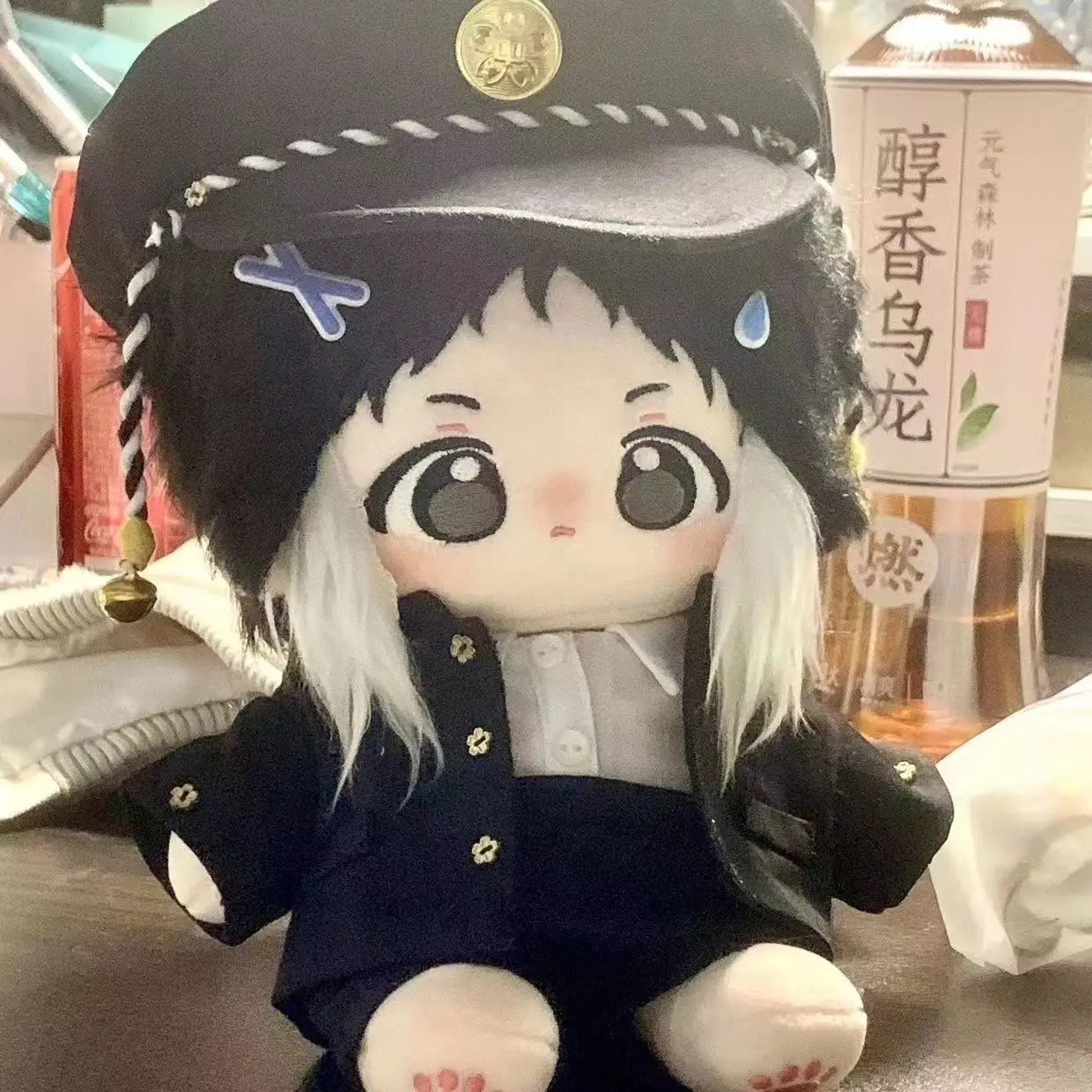 Stuffed Anime Bungo Stray Dogs Ryuunosuke Akutagawa Cotton Dolls Cute 20cm Dress-up Puppet Collectibles Plush Gift Toys for Fans 240603