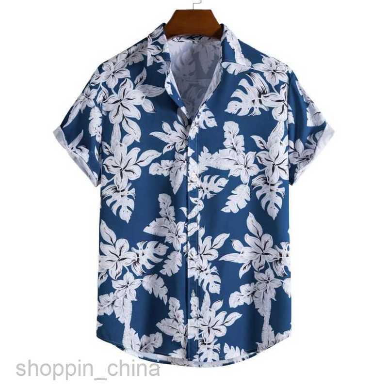 Men's Casual Shirts Summer Blossom Shirt Collection Men Printed Short sleeved Shirts Ethnic Style Loose Lapel Top tops