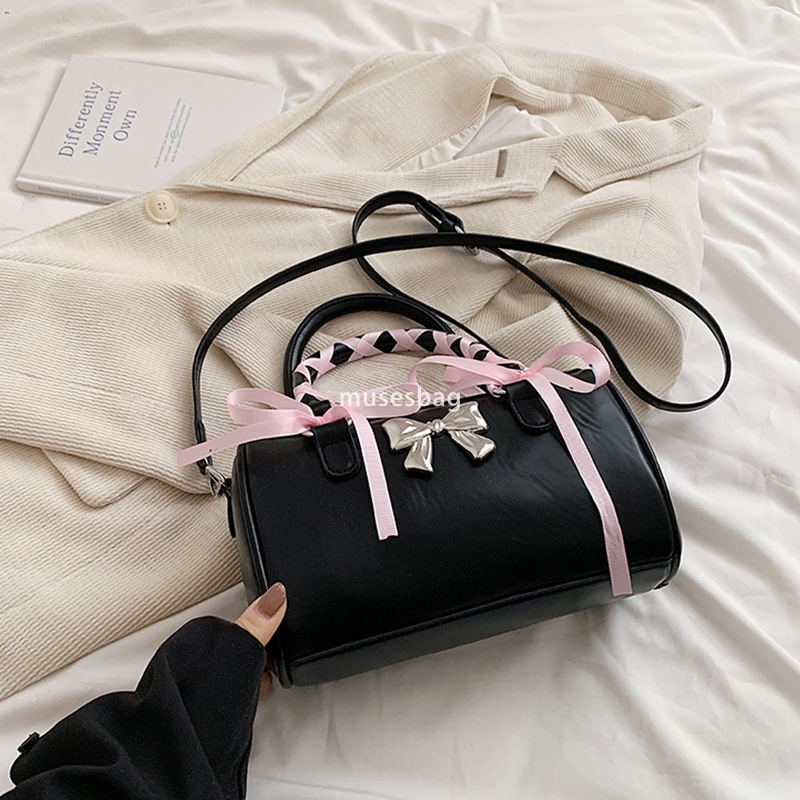 New Advanced Ballet Bow Handheld Boston Bag Women's Fashion Shoulder Bag High Quality Crossbody Bag Versatile Pillow Bag