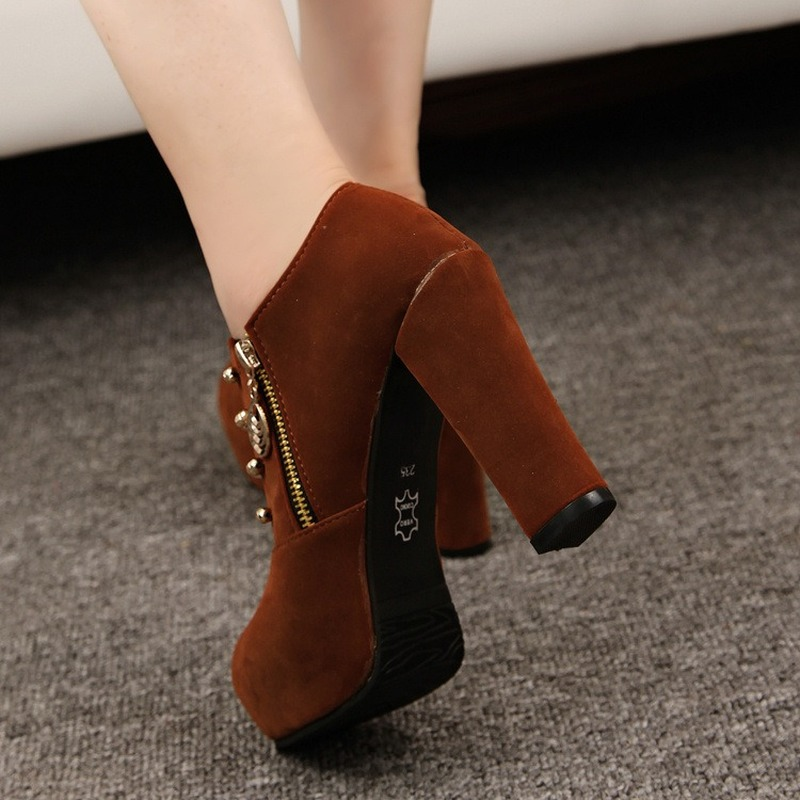 2022 New Autumn Ankle Boots for Women Platform High Heels Shoes Woman Short Booties Casual Faux Suede Chelsea Boot Botas Mujer
