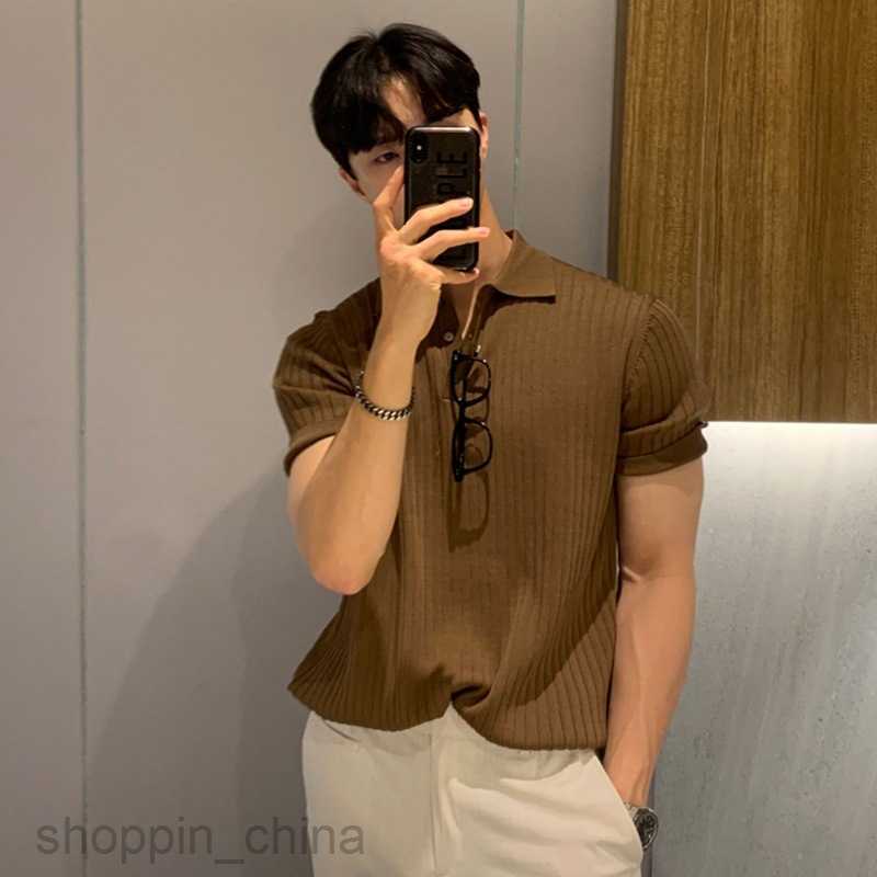 Men's Polos Shirts Polo polo shirt short sleeve men fashion brand loose casual summer thin solid color knitwear t-shirt bottoming shirt tops