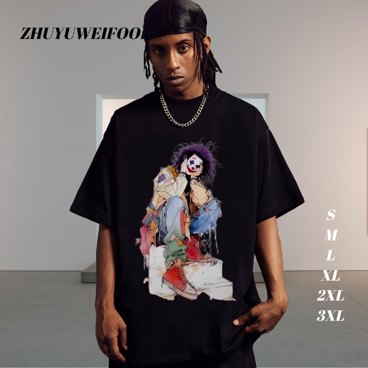 Fashion T shirt Anime Print Couples T Shirts Sports Casual Breathable Crew Neck Popular Tops