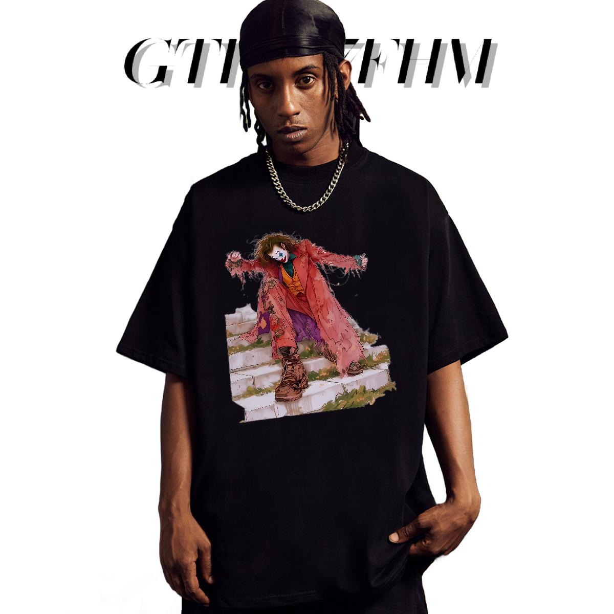 Loose Fit Man T Shirts Home Outdoor Cotton Breathable Tshirts 2024 New Custom Cartoon Tops Tees