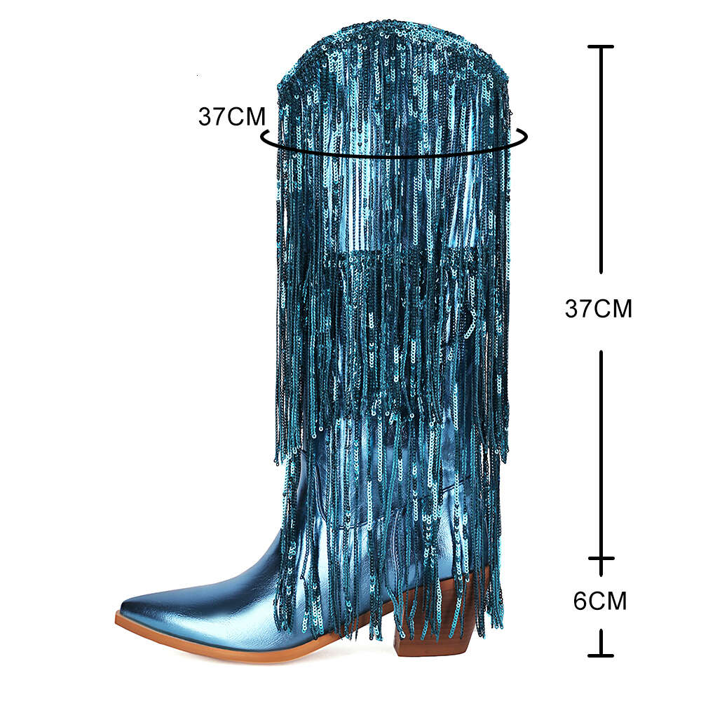 Vintage Women Tassel Shoes 2023 Fringe Middle Heels Western Cowgirl Fashion Slip-On Pointed Toe Ethnic Boots Female