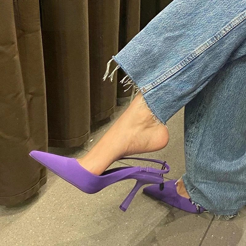 Fashion Womens Sandals Heeled Sandals Shallow Mouth Comfort Shoes for Women Large Size Pointed Stiletto High Womens Shoes 240611