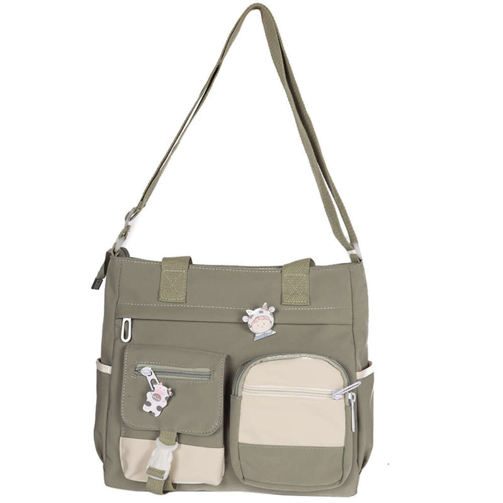 version Korean of ulzzang college antique sensei style, artistic and versatile girl student color contrast large capacity shoulder bag H6.12#19 ddmyth