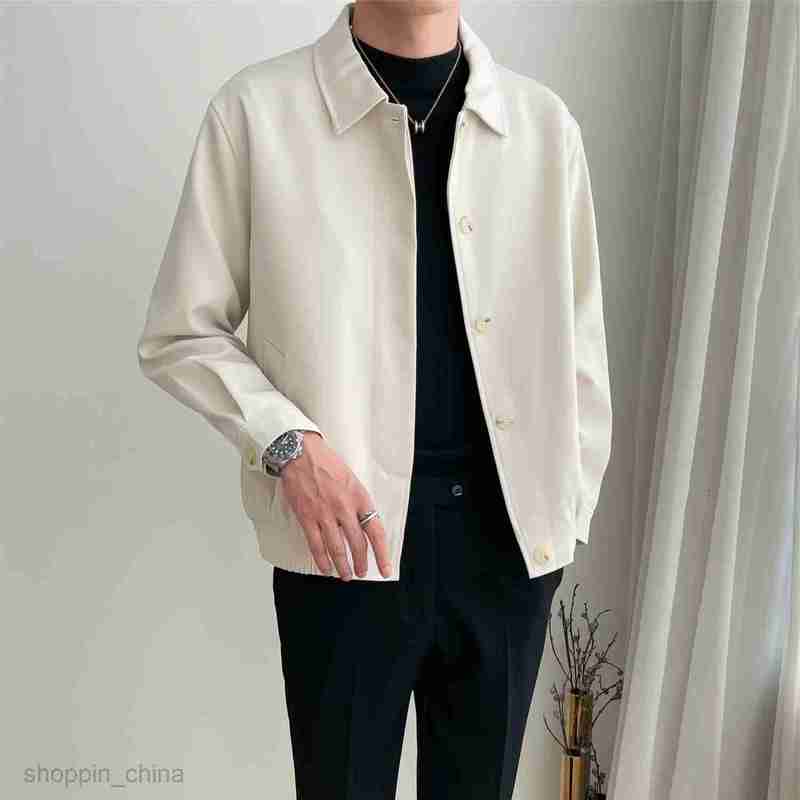 Men's Jackets Coats Spring and Autumn New Style Man Casual Apricot Collar Jacket Loose Fashion Short Silhouette Coat Top Men