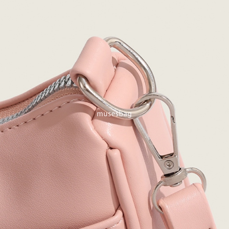 High quality material high-end feeling trendy bow underarm bag women's Korean version summer sweet and foreign style pleated single shoulder cros