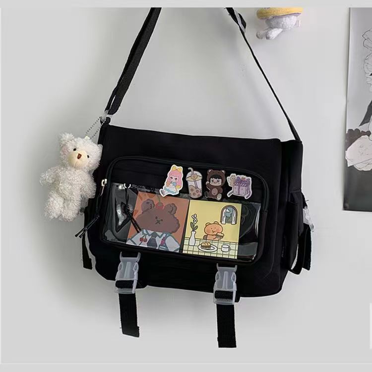 Designer Women's High end High Capacity Student Crossbody Canvas Bag Classic Versatile New Harajuku Solid Color Fashion Simple One Shoulder Tote 