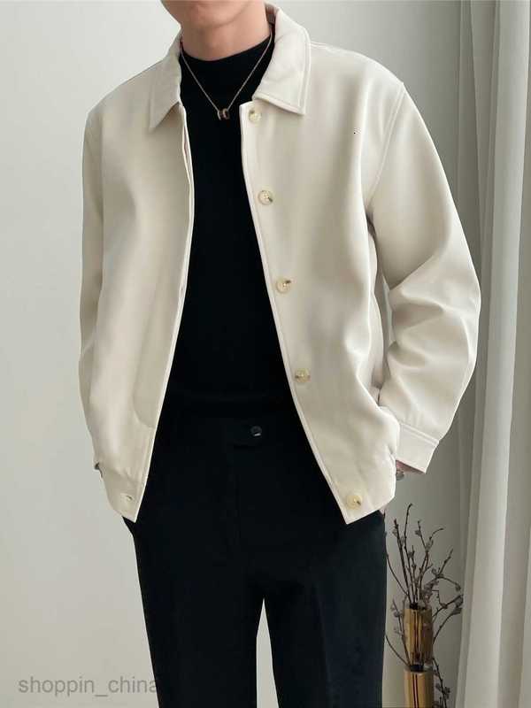 Men's Jackets Coats Spring and Autumn New Style Man Casual Apricot Collar Jacket Loose Fashion Short Silhouette Coat Top Men