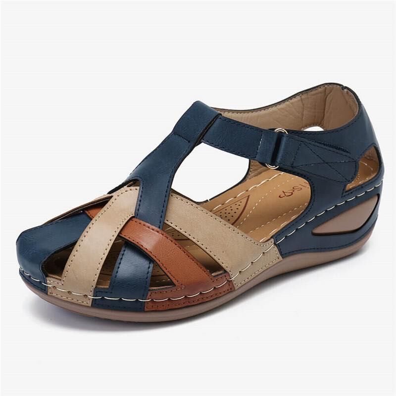 Women Sandals Soft Boottom Low Heels Summer Shoes For Women Mix Color Heeled Sandals Summer Women's Shoes Heel Footwear Female