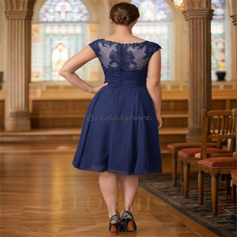 Chic Two Pieces Mother Of The Bride Dresses 2024 Knee Length Appliques Lace Chiffon Beach Wedding Guest Dress With Jacket Party Dance Birthday A Line 