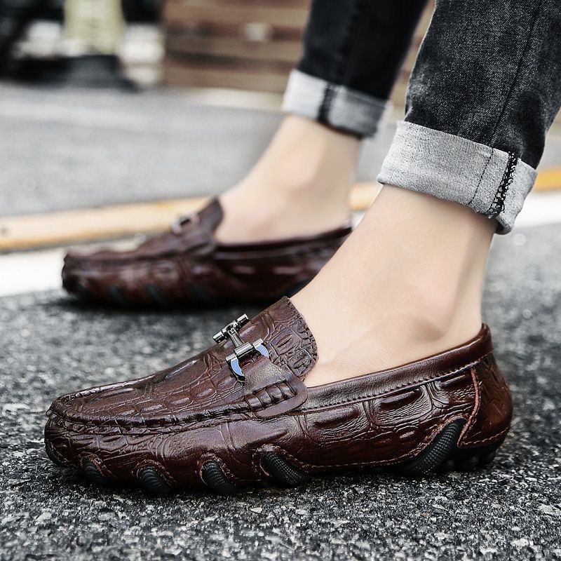 Men's Loafers Printed Casual Mens Slip On Business Shoes Comfortable Workout Walking Shoes Casual Footwear