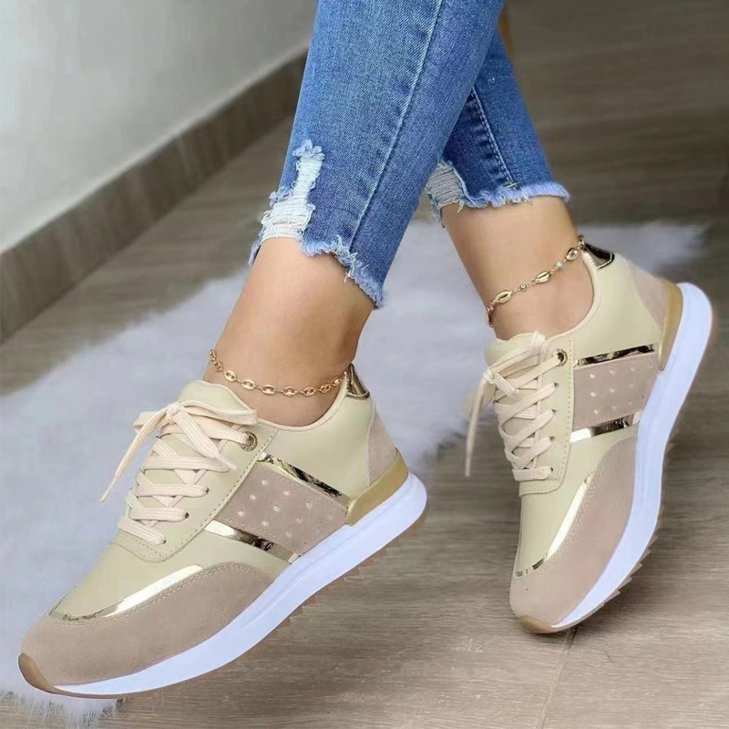 2024 Women's Sneakers Leather Patchwork Casual Walking Shoes | Breathable Mesh Sport Trainers 4