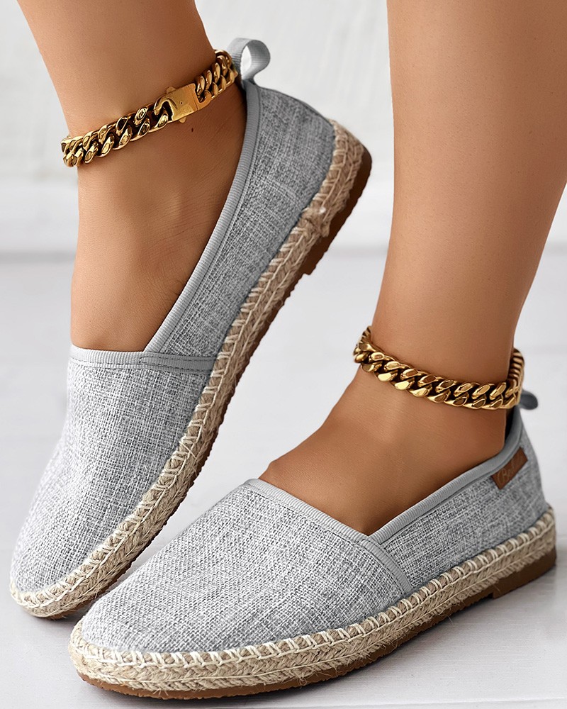 Espadrilles Women's Contrast Paneled Footwear Flat Canvas Shoes Hemp Lazy Flats for Men Moccasins Male Loafers Driving Shoes