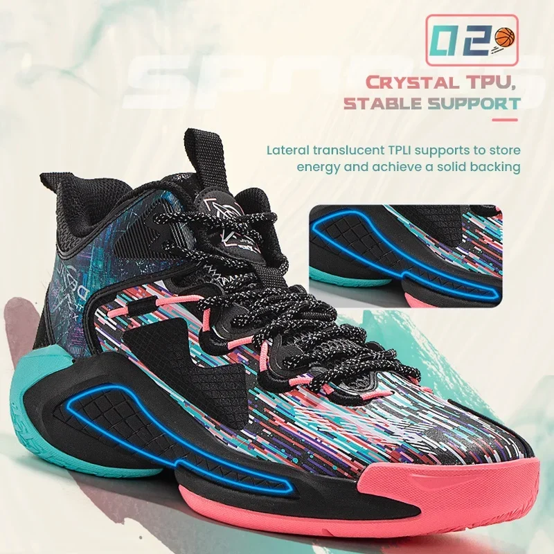 Xtep Raid Men's Basketball Shoes High Top Men Sneaker Antiskid Wear-resistant Student Sports Shoes Training Outdoor 879219120555