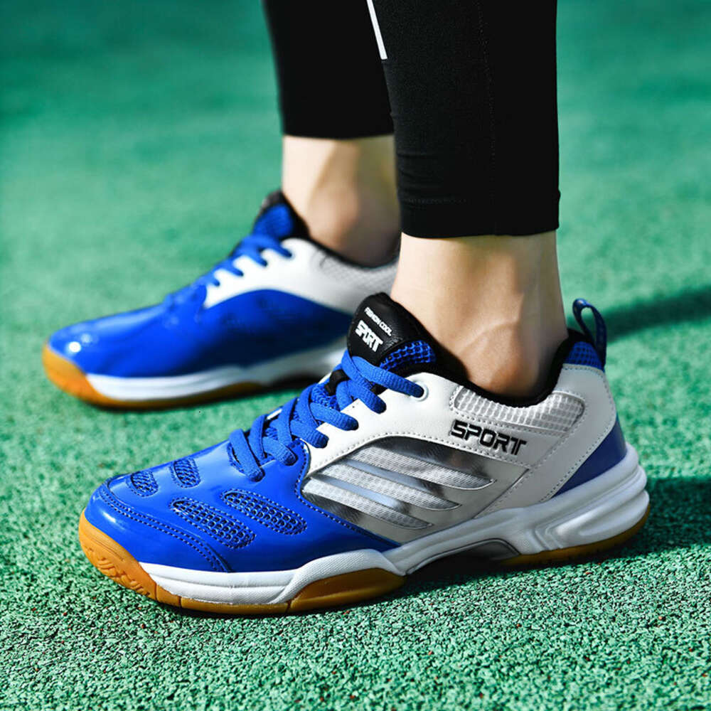 2024 New Large Size Badminton Rubber Leather Anti slip Breathable Comfortable Men's Tennis Shoes