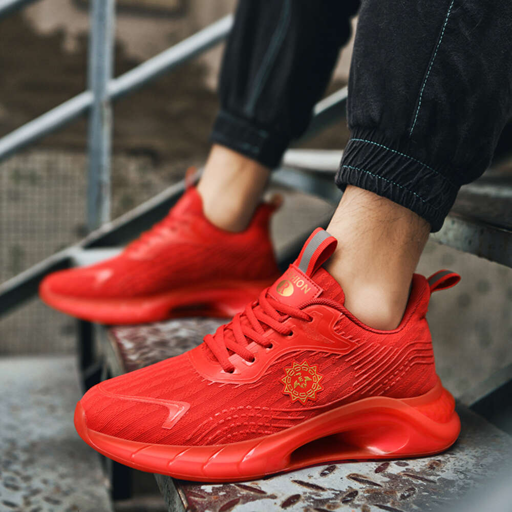 Zapatillas Hombre 2023 Men Fashion Upper Breathable Popcorn Sole Platform Running Shoes