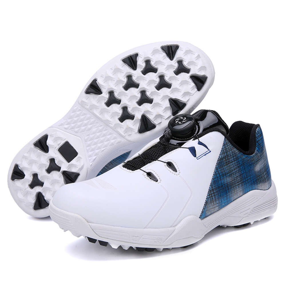 Custom Wholesale Non-slip Studless Trainers Rotating Buckles Outdoor Men Golf Shoes