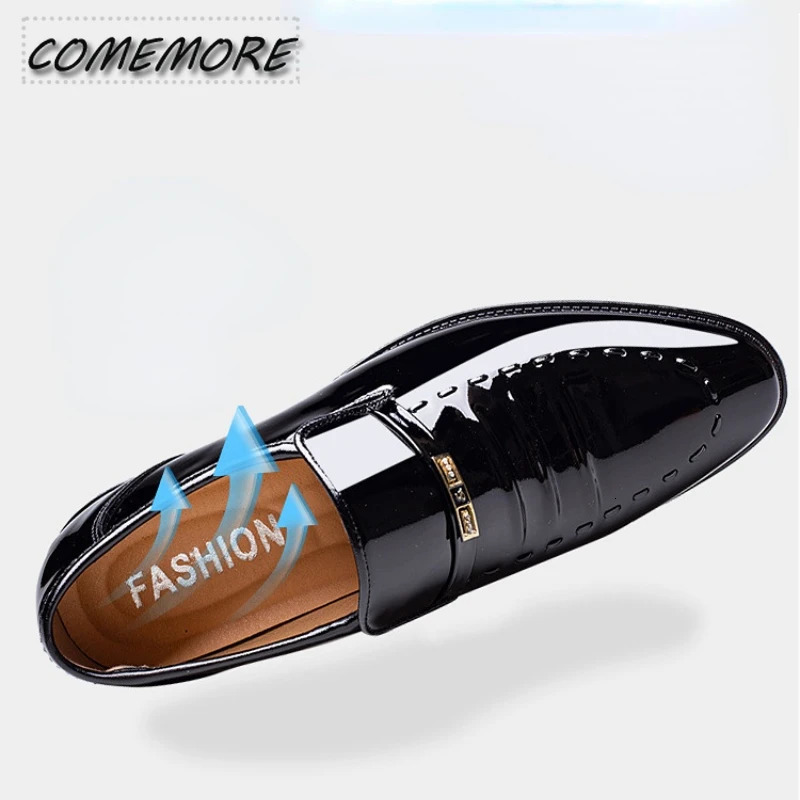 Patented leather mens shoes classic mens formal leather shoes formal office work mens parties Oxford business footwear PU 240611