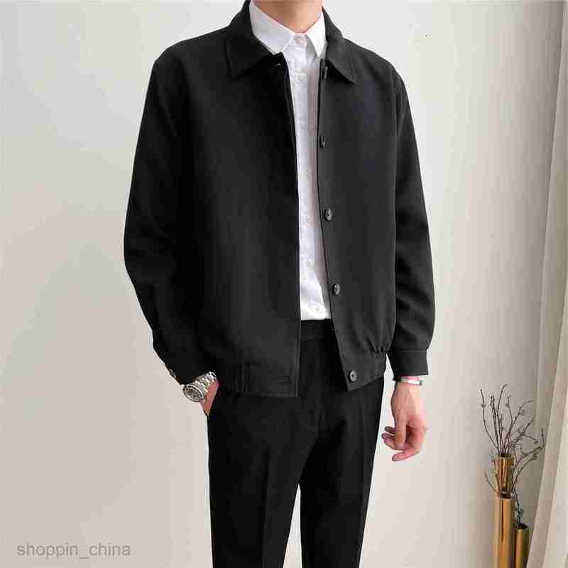 Men's Jackets Coats Spring and Autumn New Style Man Casual Apricot Collar Jacket Loose Fashion Short Silhouette Coat Top Men