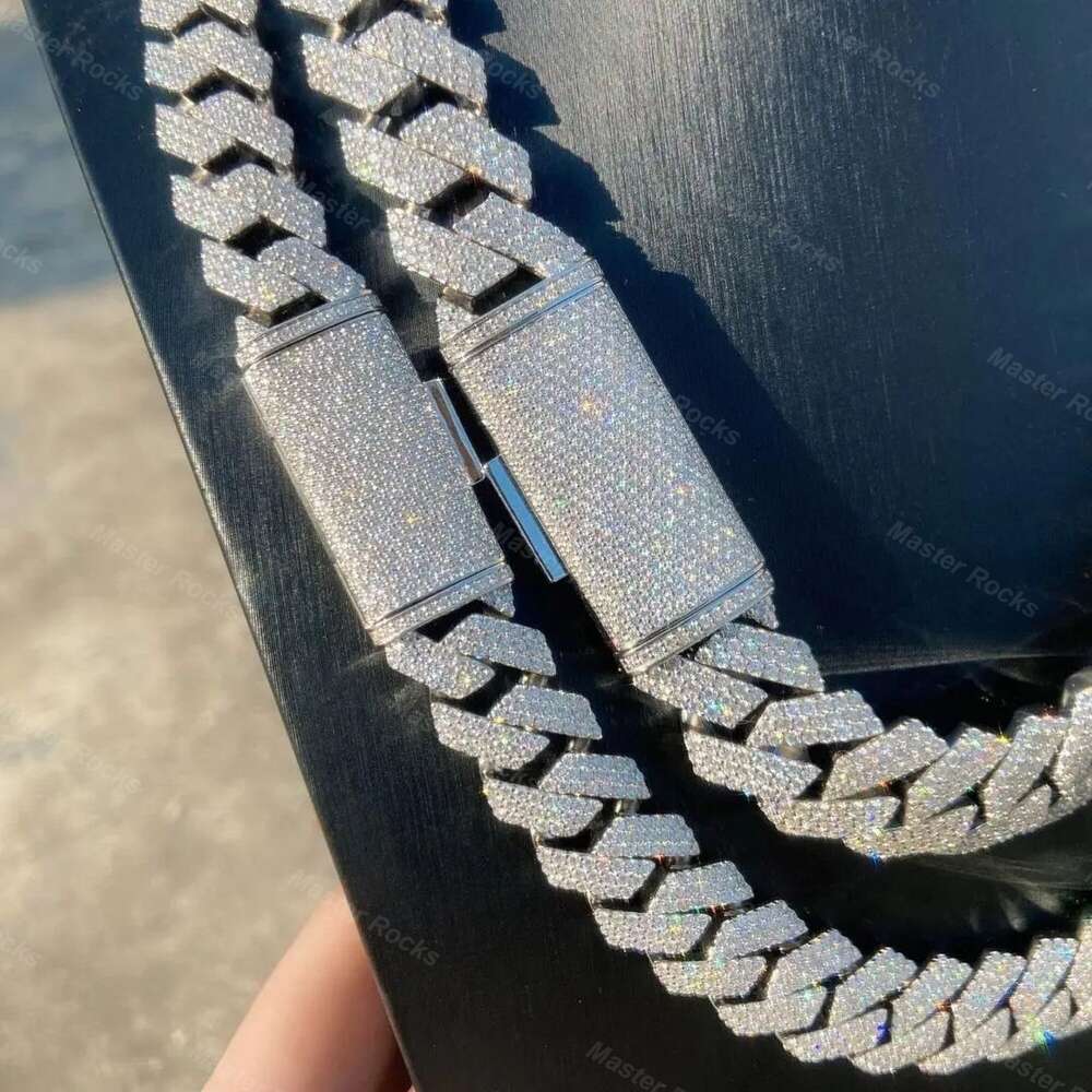Jewelry 15mm Hip Hop Bg Iced Out Vvs Dia Moissanite Cuban k Chain
