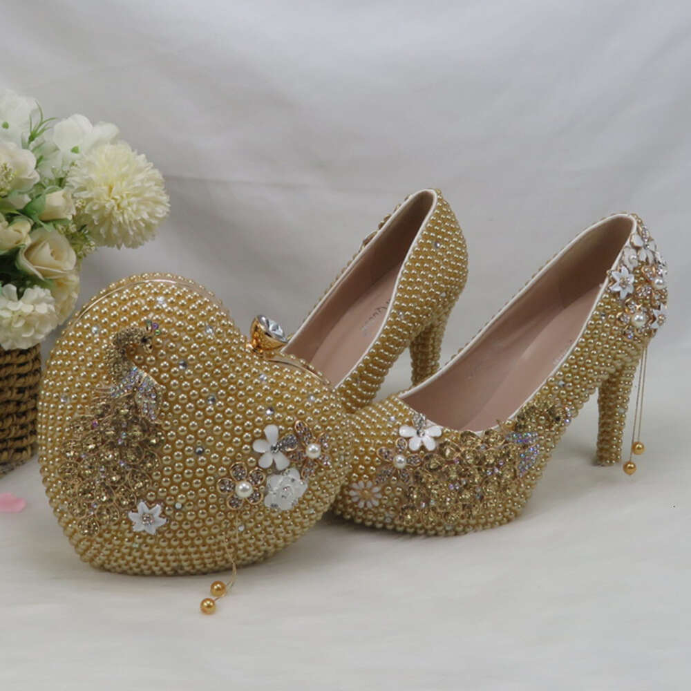 New Arrival Pea Royal Blue Pearl Diamonds Woman's Party/Wedding Pumps High Fashion Rhinestone Bride Shoes Women