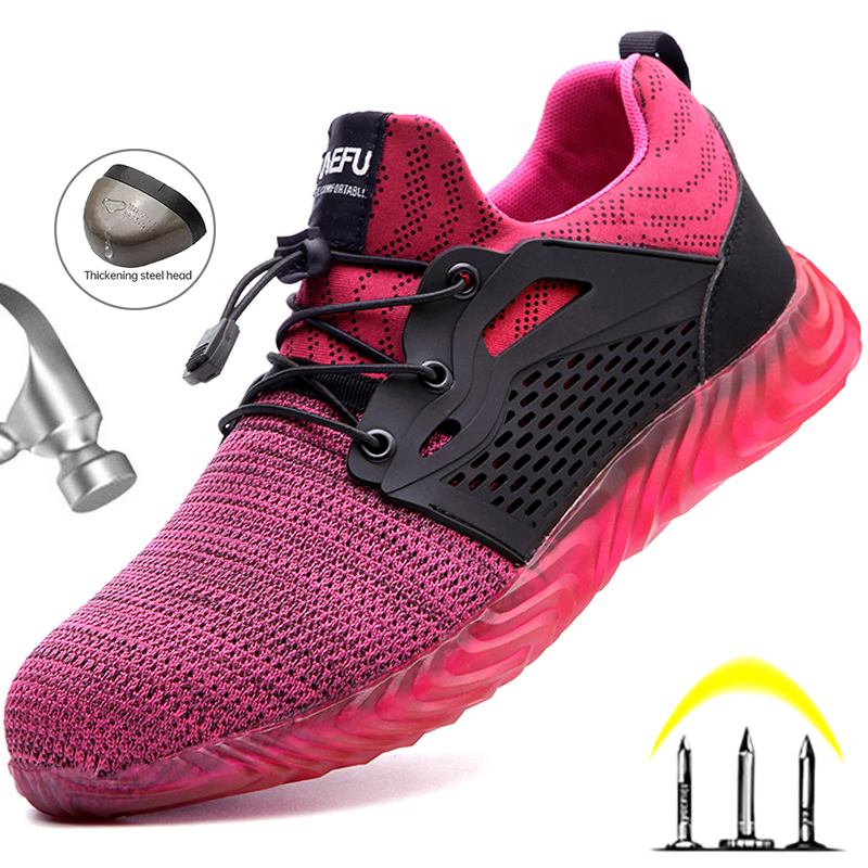 Autumn Lightweight Winter Men Women Safety Steel Toe Work Sneakers Boots Anti-Smashing Indestructible Shoes Man f300