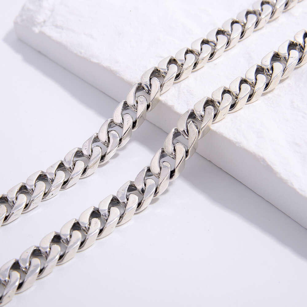 Spot Wholesale Fashion Jewelry 925 Silver Cuban Chain 6mm Miami Cuban Necklace 14k 18k 24k Gold Hip Hop Punk Party Gift