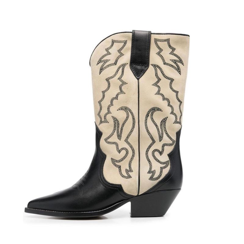 Women's Hot Retro Printed Leather Ankle Boots New - Comfortable Embroidery High Heels Casual Vintage Footwear