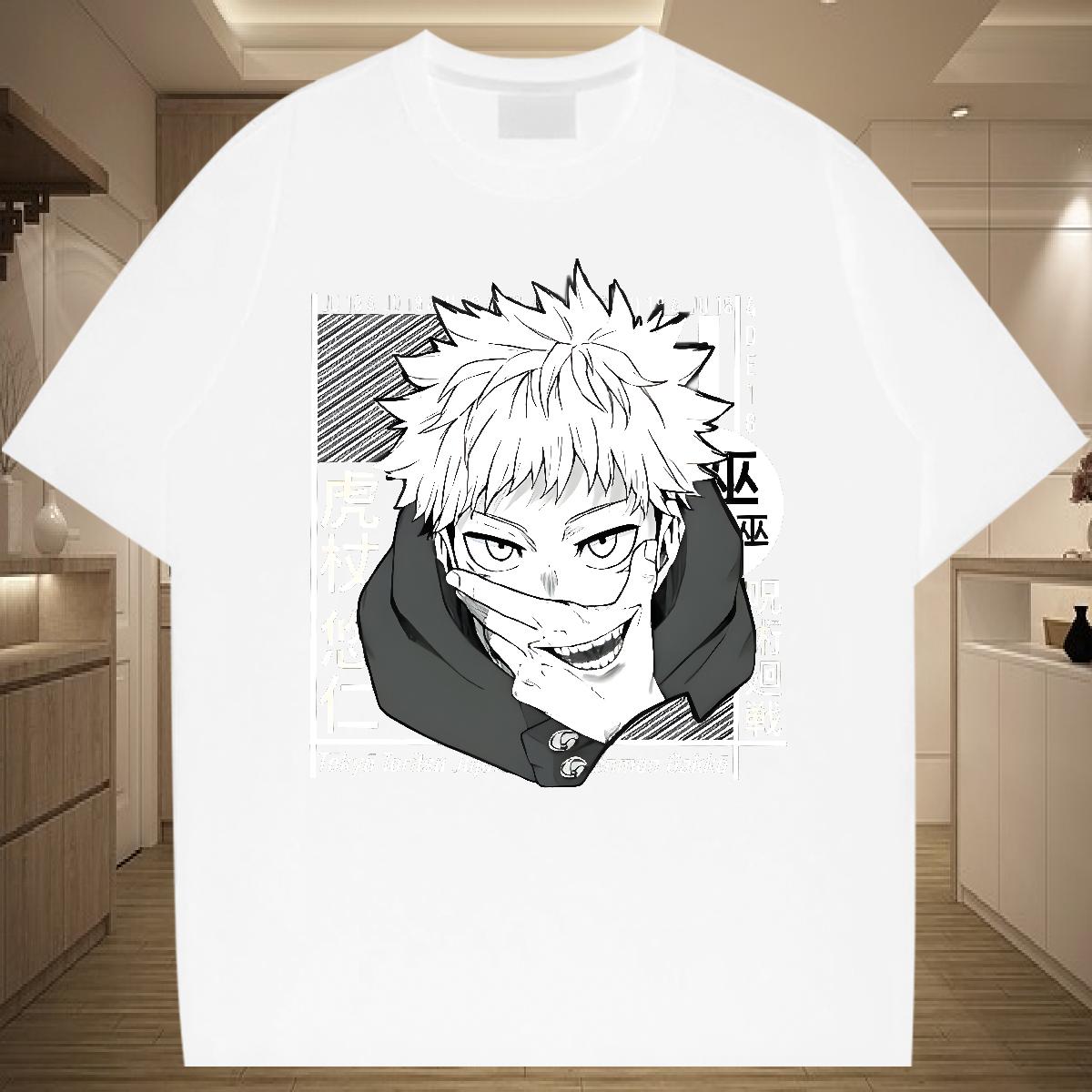 2024 DIY T Shirt For Man Cartoon Print Street Wear Men Tshirts Cotton Breathable Soft Cool