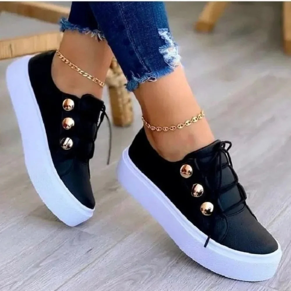 Women White Casual Sneakers Autumn Woman Leather Pu Fashion Vulcanized Shoes Female Platform atillas De Mujer 240611