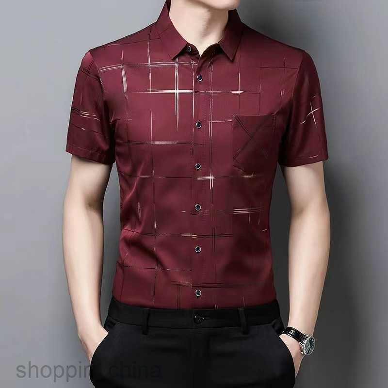 Men's Casual Shirts new product floral half sleeved men's shirt summer ice silk non ironing men's fashion short sleeved shirt lapel flo