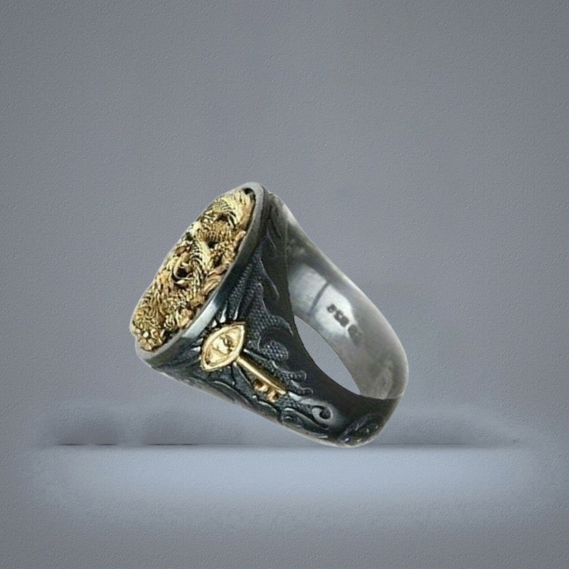 Vintage Men039s 18K Gold Two Tone 14k Black Gold Plated Diamond Dragon Pattern Rings Personality Punk Ring Jewelry size 714