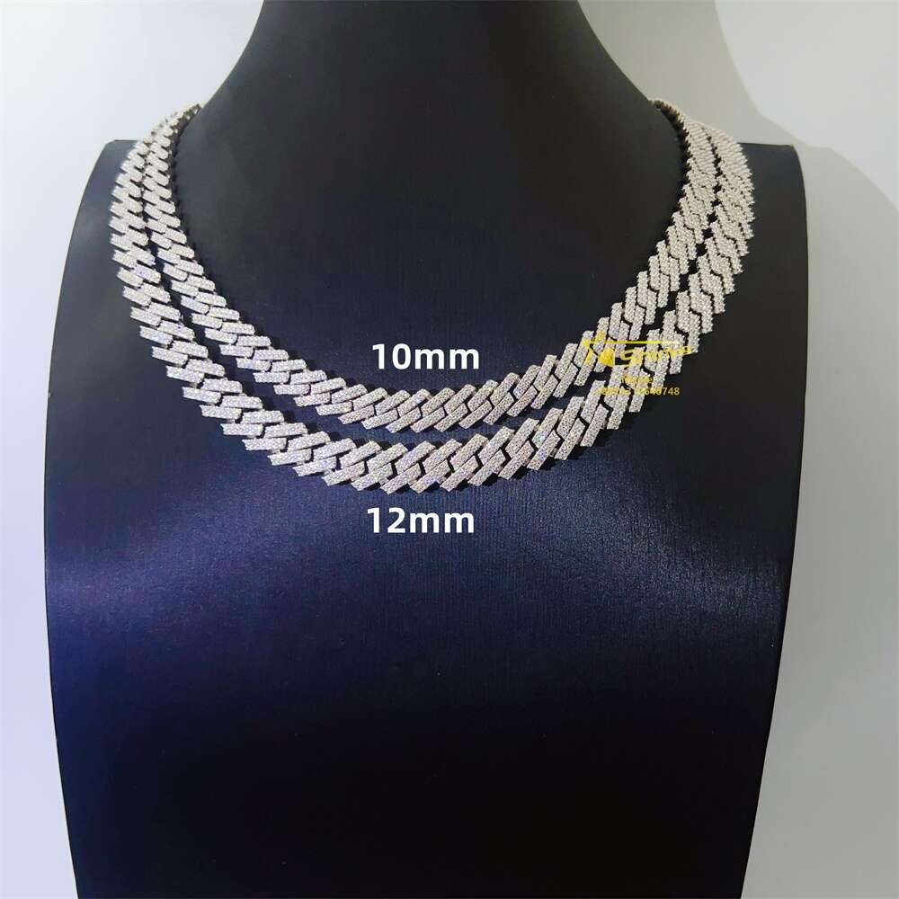 Iced Out Pass Diamond Tester Vvs Moissanite Jewelry Necklace Bracelet Women 10mm Cuban Link Chain