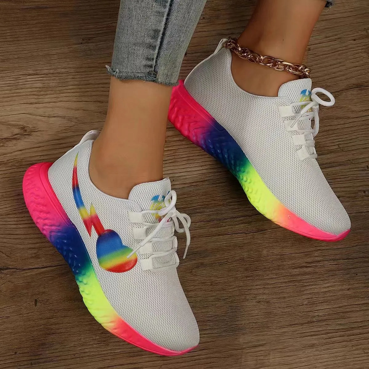 Feiwei shoes womens low heel 2024 summer and autumn round toe platform sole Oxford shoes microfiber cross-strap sneakers 240611