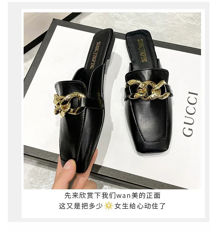 These fashionable slippers are comfortable breathable and elegant for womens summer flip flop slipper chains square toe slippers sandals for womens we